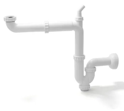 Productafbeelding van Ruimtebesparende sifon 1 1,5 inch met 40 mm aansluiting voor keukenspoelbak