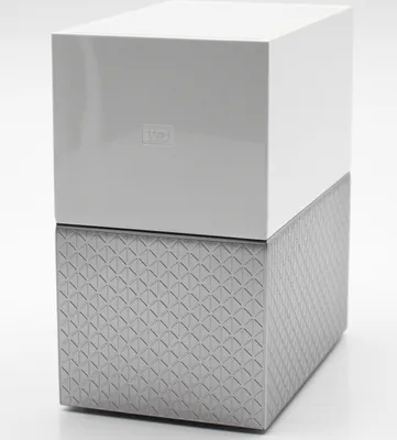 A product shot of a Western Digital My Cloud Home Duo external hard drive.