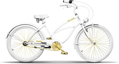Produktbild von Plumbike La Donna Gold White Fahrrad, 26"-Räder, 3-Gang-Version, Weiß