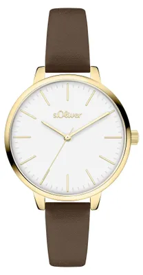 Produktbild von s.Oliver Damenuhr - Rund - Gold - 34 mm - Elegante Damenuhr aus Metall mit Quarz