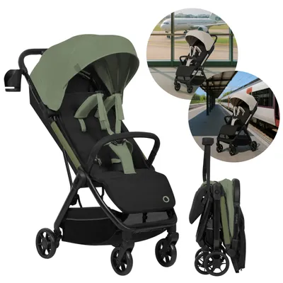 Produktbild von Kinderwagen Julie Air bis 22 kg Schwenkräder 360° Federung Einhand-Faltmechanismus - Grün