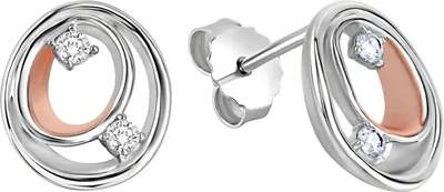 Produktbild von V Ohrstecker 925/- Sterling Silber 1,2cm mehrfarbig Zirkonia weiß 341220139