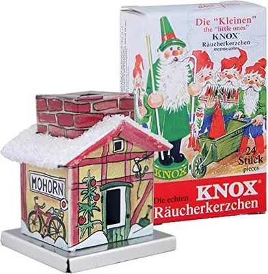 Produktbild von KNOX - Mini Räucherhaus - The Little One - Bahnhof - mit Räucherkerzen Bunte Mischung - 24 Stück - Größe S (Klein)