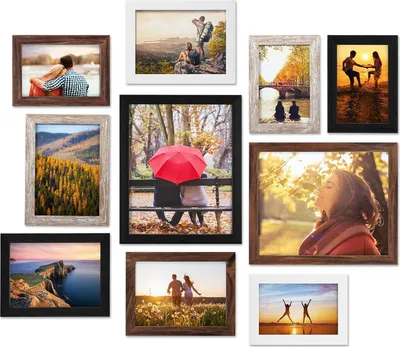 Produktbild von Braune Fotocollage Rahmen Set verschiedener Größen