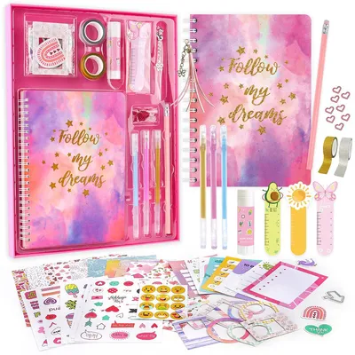 Produktbild von Tagebuch-Set zum Selbermachen für Mädchen, Tagebuch-Spielzeug-Set für Teenager, Bastelset für Sammelalben, ideale Geschenke für Teenager ab 8 Jahren