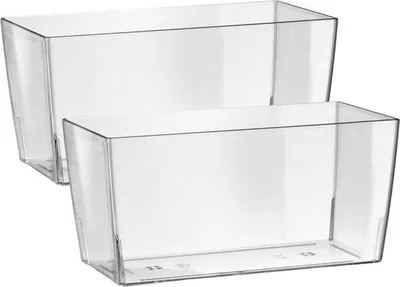 Image de Pot de fleurs en plastique transparent 30 cm - 25 cm (2 x 30 cm) avec trous de drainage