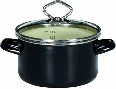 Produktbild von Fleischtopf "Triest" 24 cm Emaille weiß