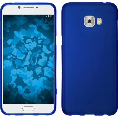 Produktbild von PhoneNatic Case kompatibel mit Samsung Galaxy C7 Pro - blau Silikon Hülle matt + 2 Schutzfolien