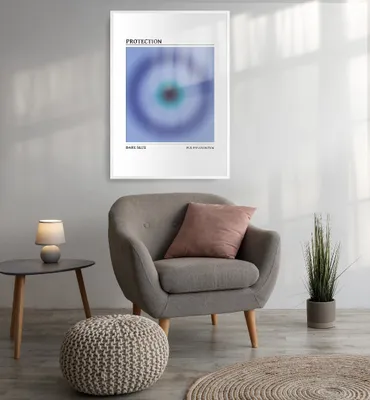 Produktbild von Poster Aura dunkelblaues Teufelsauge, groesse_poster:50x70 cm, groesse_rahmen:weiß 50x70 cm