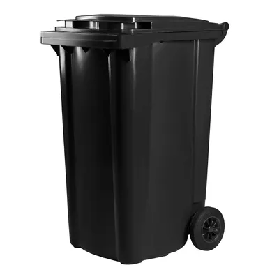 Produktbild von Mülltonne 240 Liter mit 2 Rädern und Deckel, grau – robuste HDPE Abfalltonne, wetterfest, UV-beständig, langlebig und leicht zu reinigen