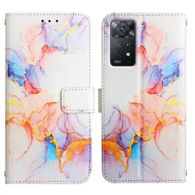 A phone case with a marble pattern.