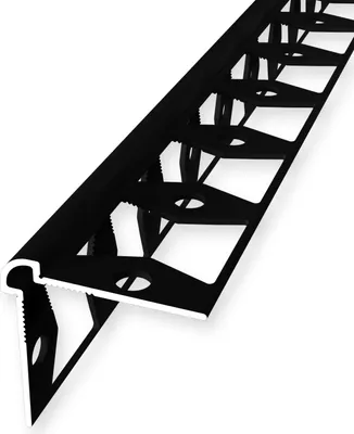 Produktbild von Wandprofil 25 x 25 x 2700 mm Einfasshöhe 2 mm Tapetenprofil Aluminium Glatt Geschlossen Gestanzt Schwarz Küberit