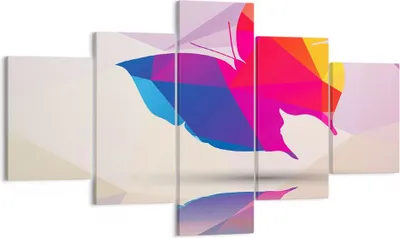 Produktbild von Bild auf Leinwand - Leinwandbild - Schmetterling Illustration Grafik - 125x70cm - Wand Bild - Wanddeko - Leinwanddruck - Bilder - Kunstdruck - Leinwand bilder - Wandkunst - EA125x70-2806