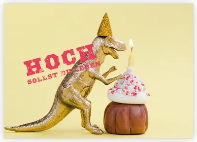 Produktbild von Feiern Sie Lieblingsmenschen mit dieser lustigen Dinosaurier Geburtstagskarte