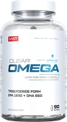Produktbild von VAST Clear Omega (90 Softgels) Unflavoured - Vitamine,  Mineralien & Gesundheit - Fettsäuren