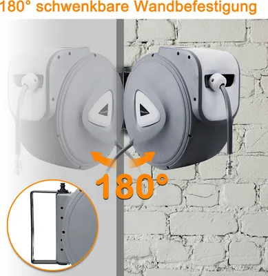 Produktbild von Jopassy Druckluftschlauch Kompressor-Zubehör Schlauchtrommel Drucklufttrommel 1/4" Schnellkupplung 12 Bar max. Arbeitsdruck 30M