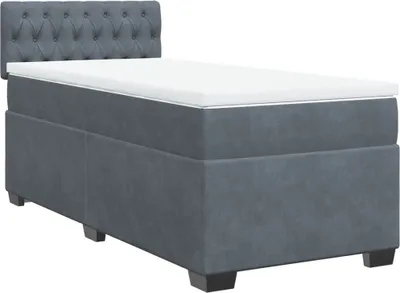 Immagine prodotto di vidaXL Letto a molle con materasso grigio scuro 80x200 cm in velluto