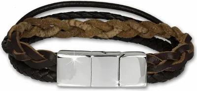 Produktbild von SilberDream Armband Leder Armschmuck braun Zierkordeln Herren Männer LAP001B