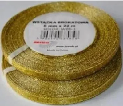 Zdjęcie produktu dla Kreatywne Akcesoria Złota Wstążka Brokatowa 6mm - Efektowna dekoracja do każdego projektu!