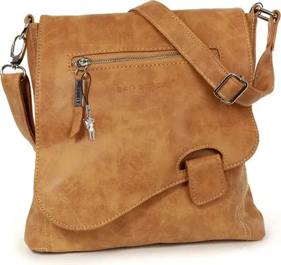 Produktbild von Torba Street ze sztucznej skóry torebka damska koniak 26x26x10 - w tym zawieszka wróżka D2OTJ128C