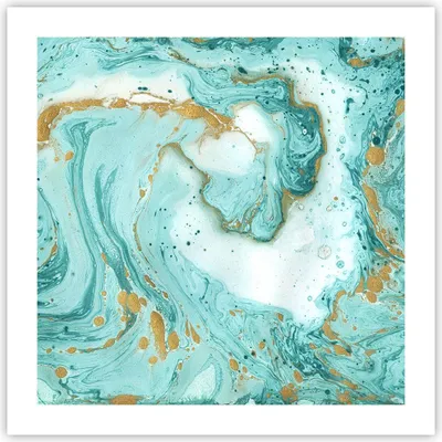Produktbild von Poster - Poster ohne Rahmen - Abstraktion blau Wasser modern - 50x50 cm - Wand Bild - Wanddeko - Wandbilder - Kunstposter - Wandposter - Bilder - Kunstdruck - Wandbild - P2XAC50x50-2937