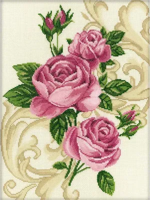 Immagine prodotto di RTO Set per punto croce "Ornamento di rose" M257, schema contato, 27x36 cm