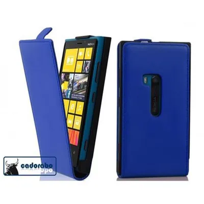 Produktbild von Cadorabo Hülle für Nokia Lumia 920 Schutzhülle in Blau Flip Handyhülle Case Cover Etui Kunstleder