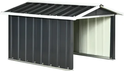 Produktbild von Outsunny Metallschuppen für Rasenmähroboter, Garage, Überdachung für Mühroboter, Sonnen- & Regenschutz für Rasenmäher-Roboter, Verzinkter Stahl, 86 x 100 x 63cm, Dunkelgrau