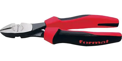 Produktbild von FORMAT Kraftseitenschneider poliert 2K-Heft 200mm, Länge:160 mm, Schneidwert Durchmesser harter Draht:2,5 mm, Schneidwert Durchmesser weicher Draht:3,4 mm, Schneidwert Durchmesser Piano Draht:2,0 mm