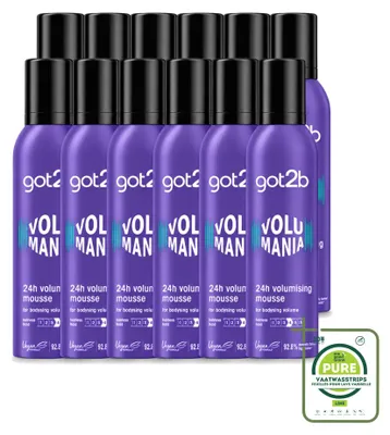 Immagine prodotto di 12 confezioni di Got2b Volumania Volumemousse - Tenuta 24 ore - 250 ml - Confezione grande - 12 pezzi