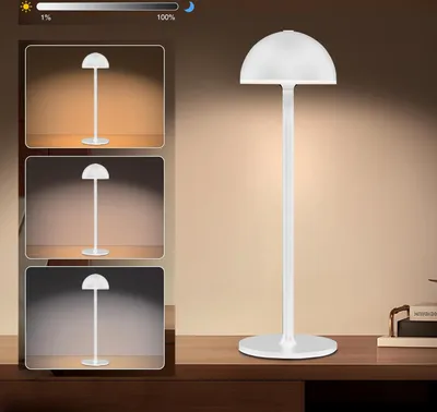 Produktbild von KUGI LED Nachttischlampe Tischlampe Kabellos Dimmbare Warmweiß 3000K Weiß, Led tischlampe akku wasserdicht, Led Tischlampe Outdoor IP54, für Haus und