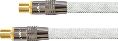 Produktbild von PYTHON® Series Antennenkabel, IEC/Koax Stecker an Buchse, vergoldet, Schirmmaß 120 dB, 75 Ohm, Nylongeflecht weiß, 20m - [GC-M2009]