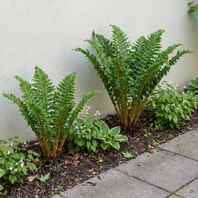 Produktbild von Stauden Gänge 10 x Dryopteris affinis 'Crispa' im 1 Liter Topf - Krauser Goldschuppenfarn - wintergrüner Farn mit gewellten Wedeln