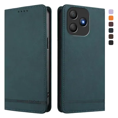 Obrázek produktu pro Pouzdro pro Blackview Wave 9C, retroPolyuretankožené flip pouzdro s stojánkem a přihrádkami na karty Zelený