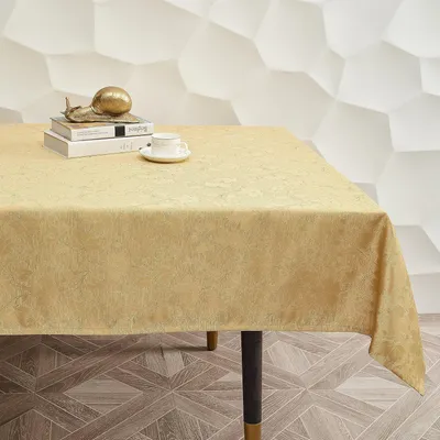 Imagen del producto de Mantel de mesa dorado, lavable y resistente al agua, de 140x200 cm, con protección contra manchas