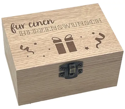Holz-Musikbox-Geschenkbox mit Lasergravur, ca. 10x7x5 cm