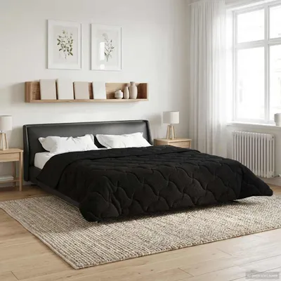 Produktbild von Ganzjahresbettdecke Gepolstert Schwarz 220 x 260 cm - Bettdecken DE1054