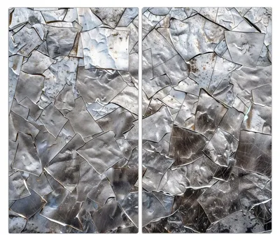 Produktbild von Spritzschutz Herdabdeckplatte Schneidebrett aus Glas Metallisches Mosaik 2-Teilig (60x52cm)