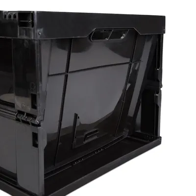Produktbild von 2x Professionelle Transportbox, stabile Klappboxen, Gewerbe, hochwertiger Kunststoff, Qualität, 60 Liter, schwarz