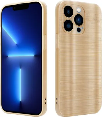 Produktbild von Cadorabo Hülle für Apple iPhone 13 PRO Schutz Hülle in Gold Handyhülle TPU Silikon Etui Case