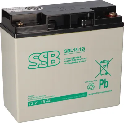 Obrázok produktu pre SSB olovená batéria SBL 18-12i AGM batéria M5 skrutkové pripojenie - 12V 18Ah