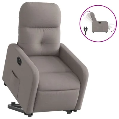 Immagine prodotto di vidaXL Poltrona relax con ausilio per l'alzata Tessuto elettrico Taupe