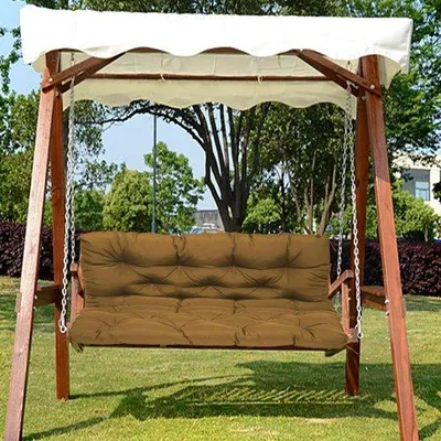 Productafbeelding van Tuinmeubel Kussen - Bankkussen Schommelmat - Buiten Ontspannen - Extra Dik Comfort - 120 x 100 cm - Kaki