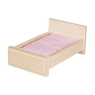 Produktbild von Puppenhausmöbel Schlafzimmer Rustikal, Bett