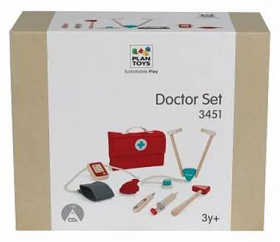 Zdjęcie produktu dla Drewniany zabawkowy zestaw lekarski PlanToys