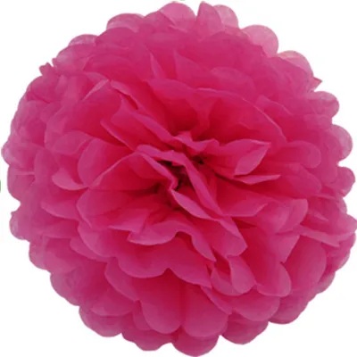 fuchsia magenta Papier Pompons