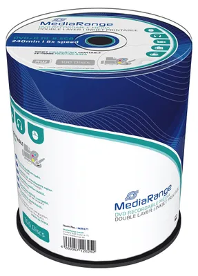 Produktbild von MediaRange MR471 Dvd+r 8.5GB Double Layer 100er Pack DVD+R, 8,5 GB, bedruckbar