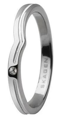Image de Skagen Bague Femme Argent/Blanc JRSW018, Taille de la bague:54 (17.2) SS7 M10