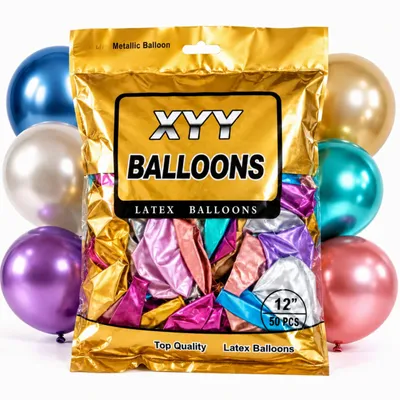 Obrázek produktu pro Metalické balónky Mix zlatá 50 ks 30cm Latexové balónky Narozeninová dekorace