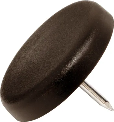 Produktbild von Adsamm® | 32 x Kunststoffgleiter mit Nagel | Ø 30 mm | Braun | rund | Möbelgleiter mit Stift in von Adsamm®